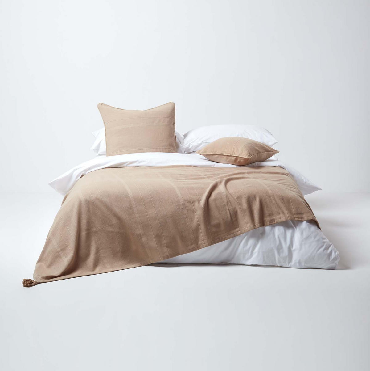 WOHNDECKE Rajput 150/200 cm, 100% Baumwolle - Beige, Textil (150/200cm) - Homescapes