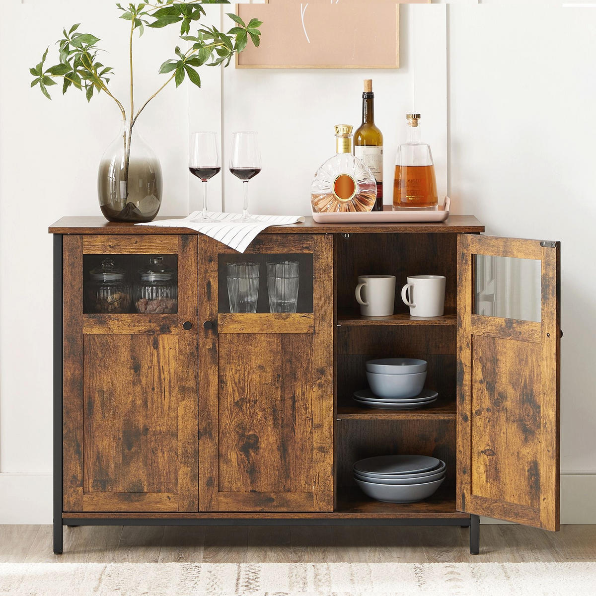 SIDEBOARD - Braun, Holzwerkstoff (35/75/100cm) - Hansiro