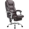 CHEFSESSEL Lederlook braun - Chromfarben/Braun, Textil/Metall (68/118/64cm) - CLP