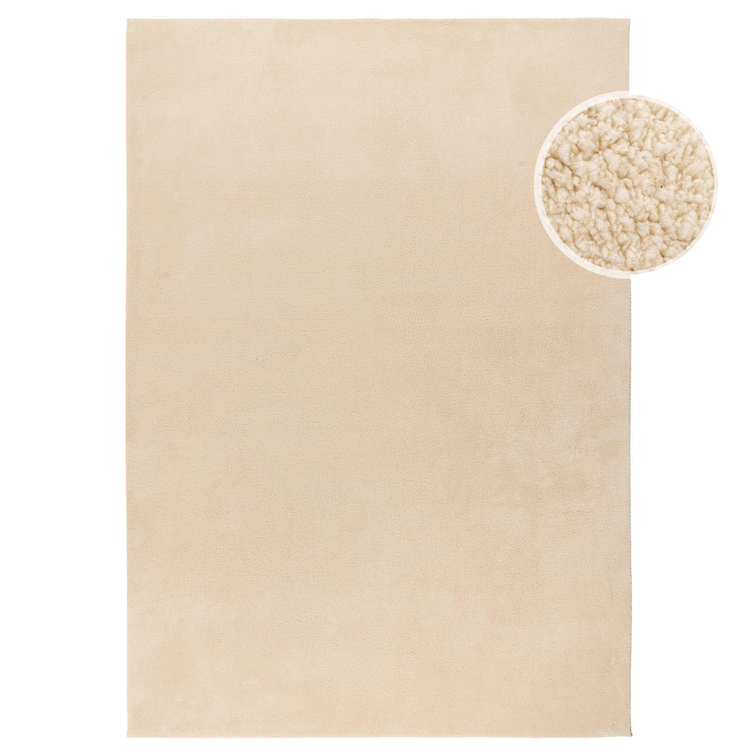 KURZFLOR-TEPPICH Waschbar Calma 200 Beige 80x140 cm - Beige, Kunststoff/Textil (80/140cm) - carpet city