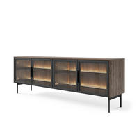 TV-SCHRANK, Dunin-Eiche, 181,3 x 61,6 x 39,3 cm - Schwarz/Braun, Holzwerkstoff/Metall (181.3/61.6/39.3cm) - 3XE LIVING