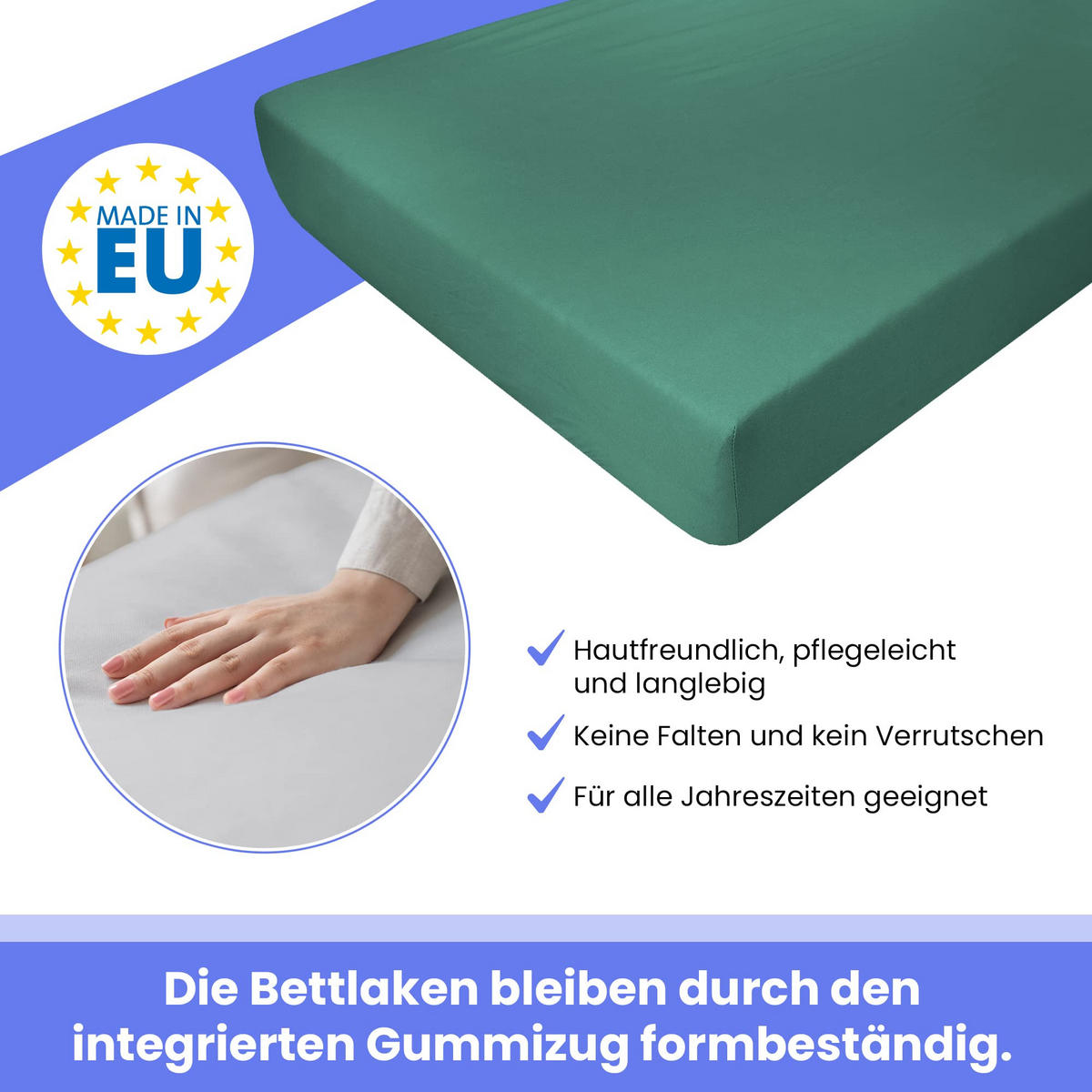 SPANNBETTLAKEN 70/160 cm, Jersey Elastisch 100 % Baumwolle Grasgrün - Waldgrün, Textil (70/160cm) - Best For Home