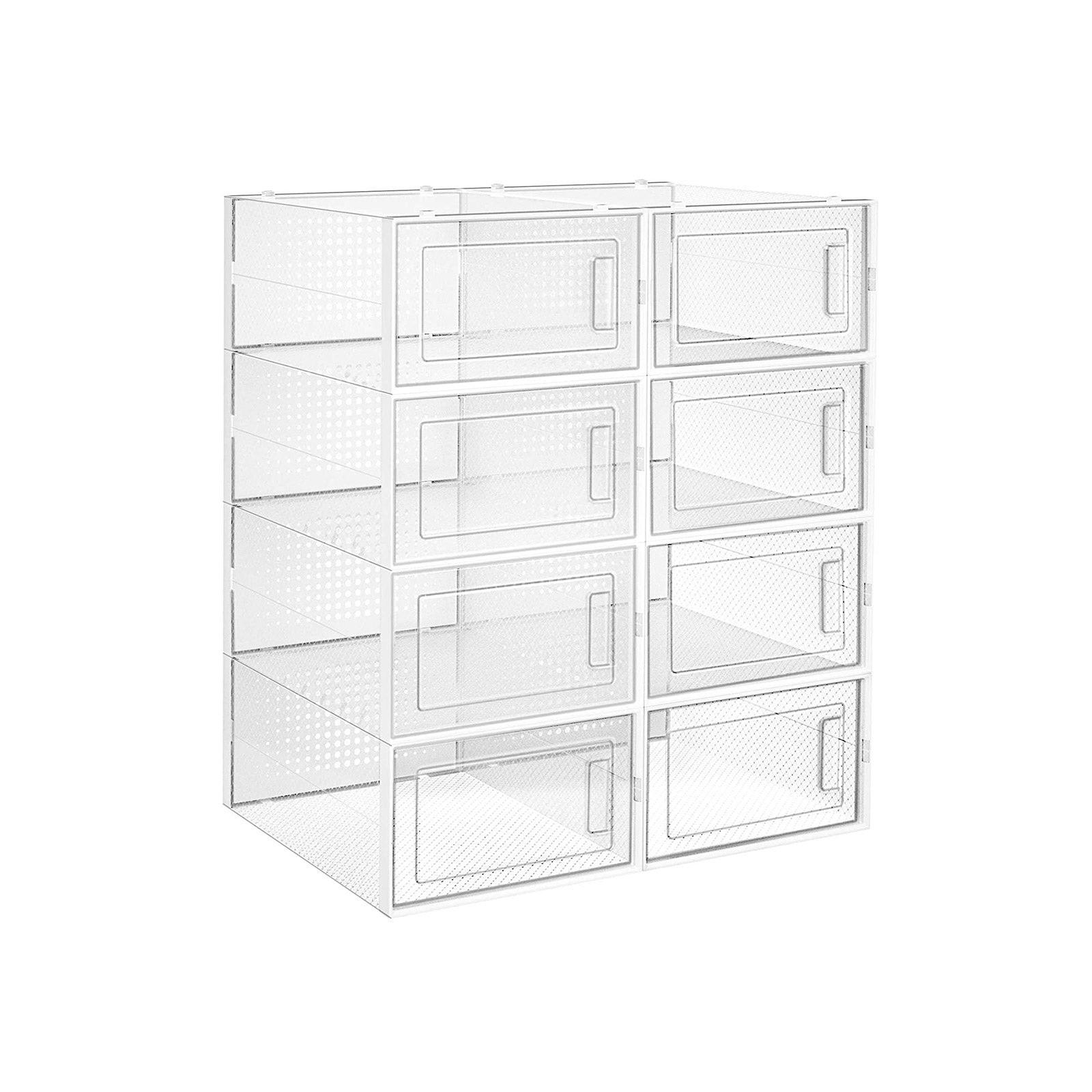 SCHUHBOX SCHUHORGANIZER 8ER-SET - Weiß, Kunststoff (23/33.3cm) - Hansiro