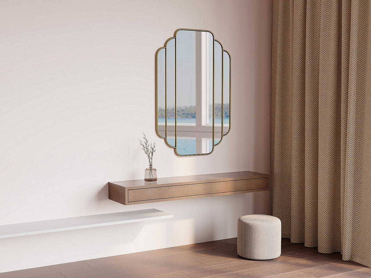 WANDSPIEGEL - 70cm x 1.5cm - Spiegelglas - goldfarben - DALVIA - Goldfarben, Glas (70/105/1.5cm) - Vente-Unique