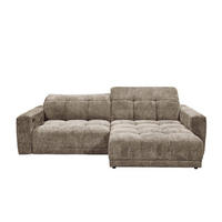 ECKSCHLAFSOFA mit elektronische Sitztiefenverstellung - Taupe/Schwarz, Holz/Kunststoff (170/297cm) - ed exciting design