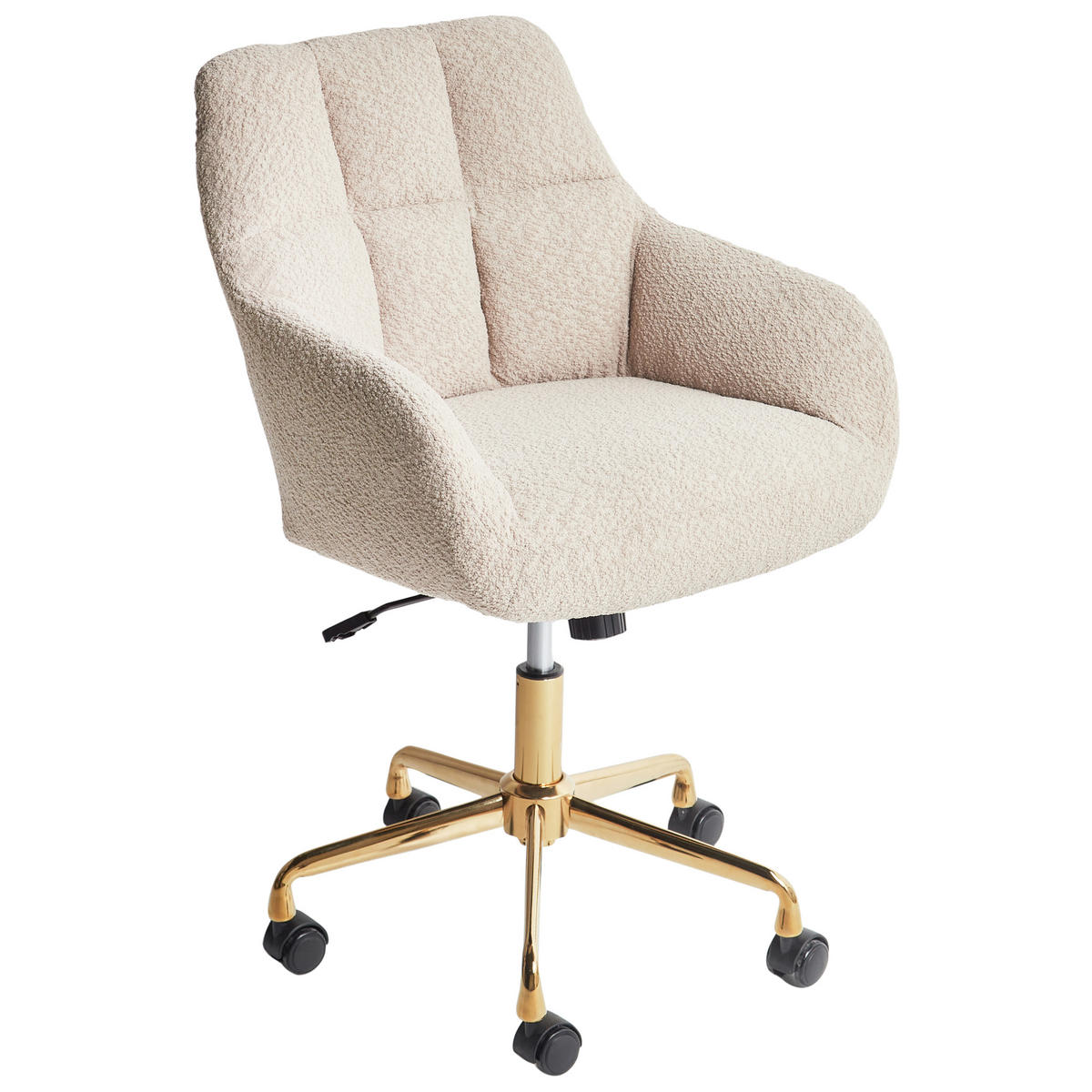 SKRIVBORDSSTOL beige Palmdale - Beige/Svart, Textil (58/87/61cm) - Beliani