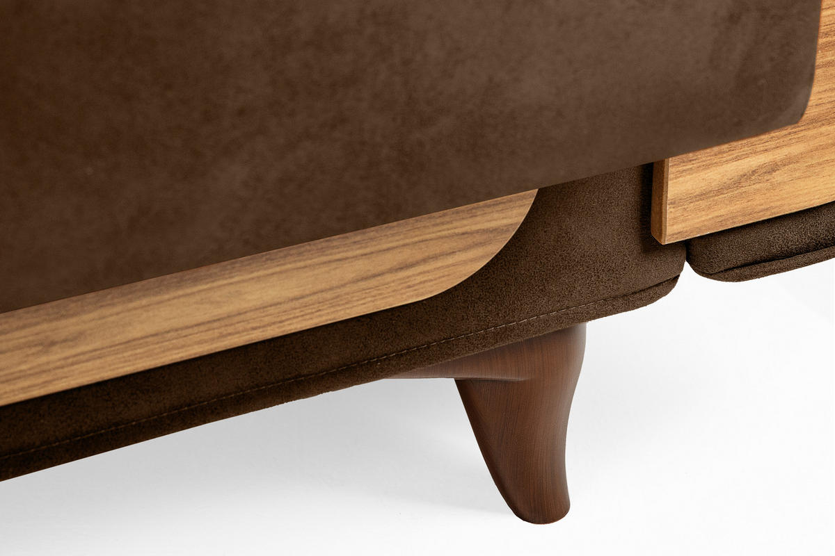 3-SITZER-SCHLAFSOFA GUSTAVO II mit Armlehnen, Dunkelbraun - Dunkelbraun, Holz/Holzwerkstoff (230/98/98cm) - KONSIMO®