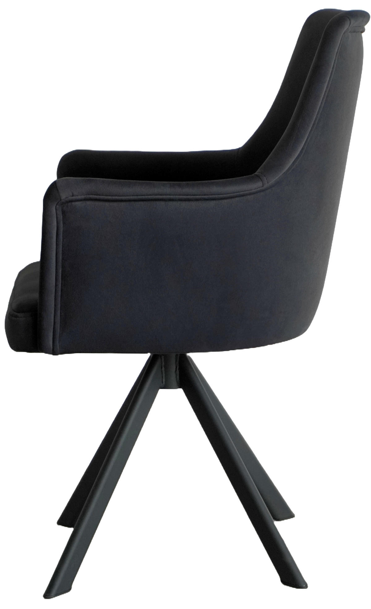 ARMLEHNENSTUHL Sello anthrazit mit S-Fuß drehbar - Anthrazit/Schwarz, Textil/Metall (55/90/58cm) - INKA furniture