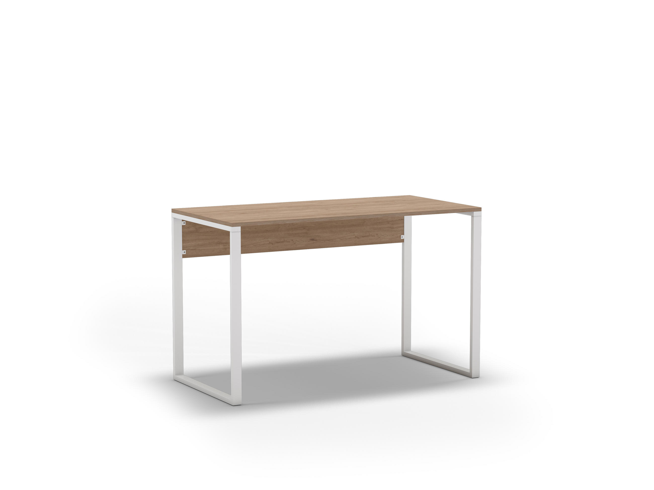 SCHREIBTISCH Inna Eiche 100/60/75 cm - Eichefarben/Weiß, Holzwerkstoff/Metall (60/100/75cm) - Decortie