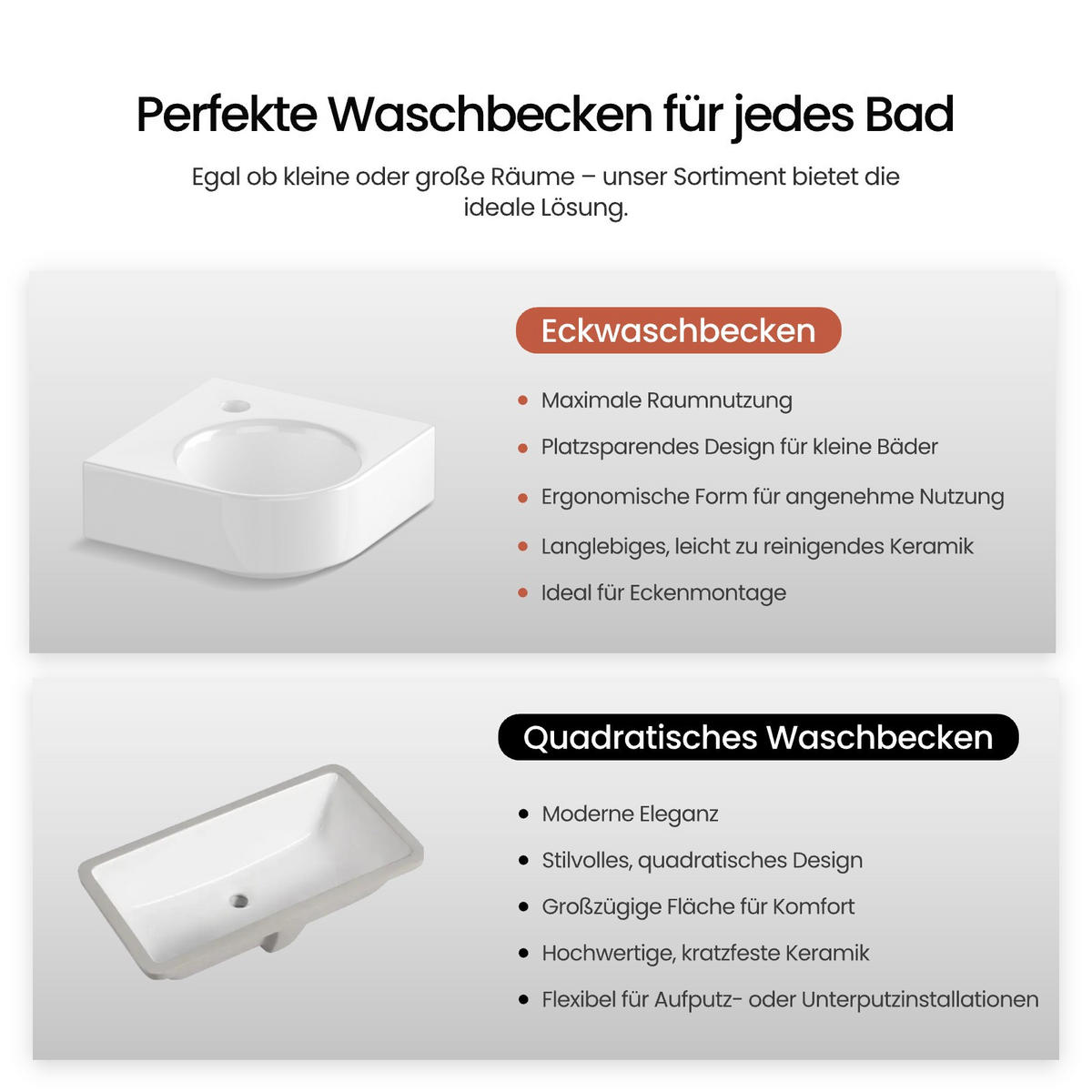 WASCHBECKEN Wandmontage Weiß Glänzend 44/ 38,5/ 15,5 cm - Weiß, Keramik (38.5/15.5/44cm) - EMKE