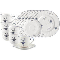 KAFFEESERVICE Vieux Luxembourg weiß-blau 18er Set - Blau/Weiß, Keramik (2/2/2cm) - Villeroy & Boch