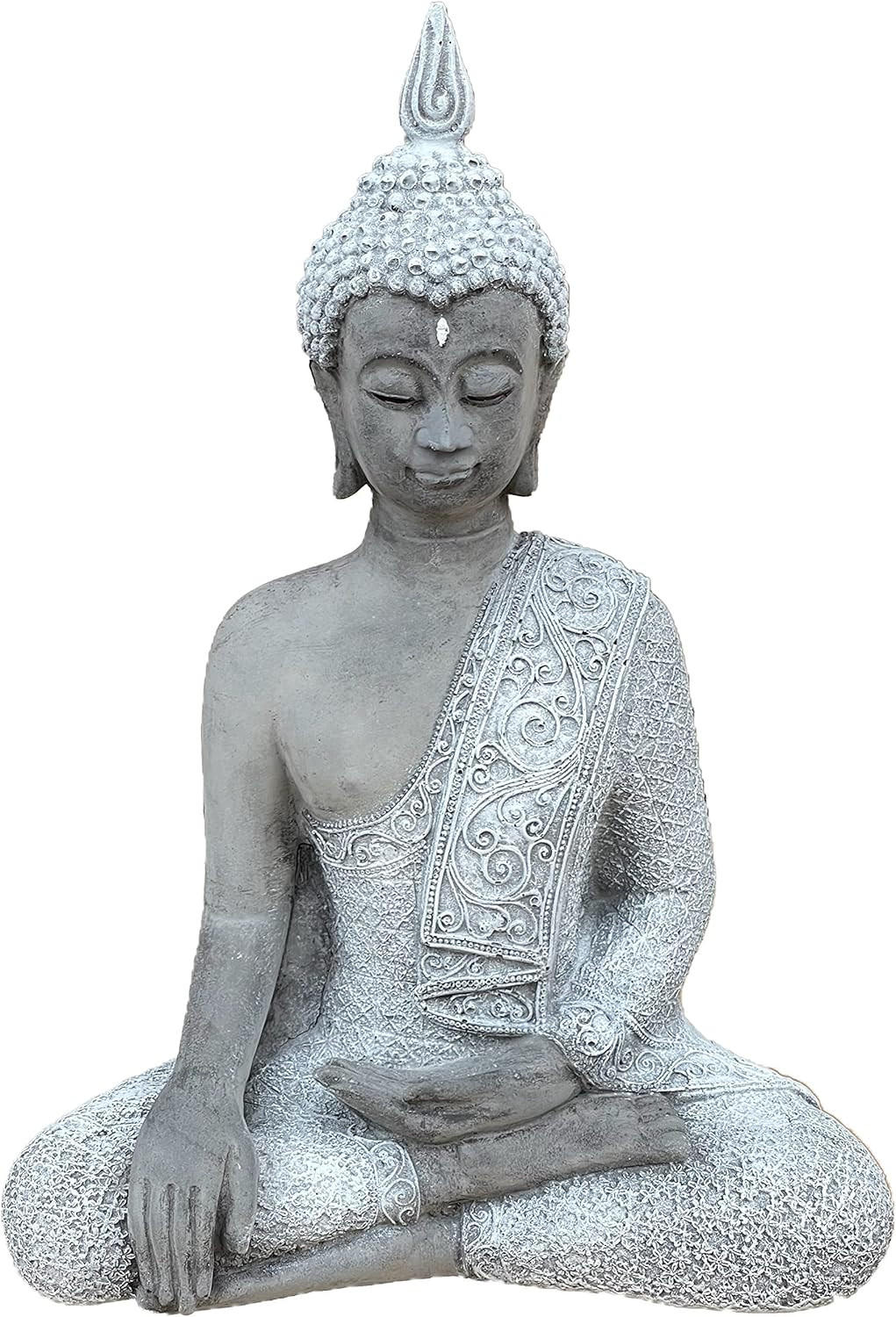 STEINFIGUR sitzender meditierender Shiva frostfest massiver Steinguss - Grau, Stein (18/28/14cm) - stoneandstyle