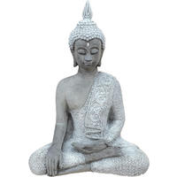 STEINFIGUR sitzender meditierender Shiva frostfest massiver Steinguss - Grau, Stein (18/28/14cm) - stoneandstyle