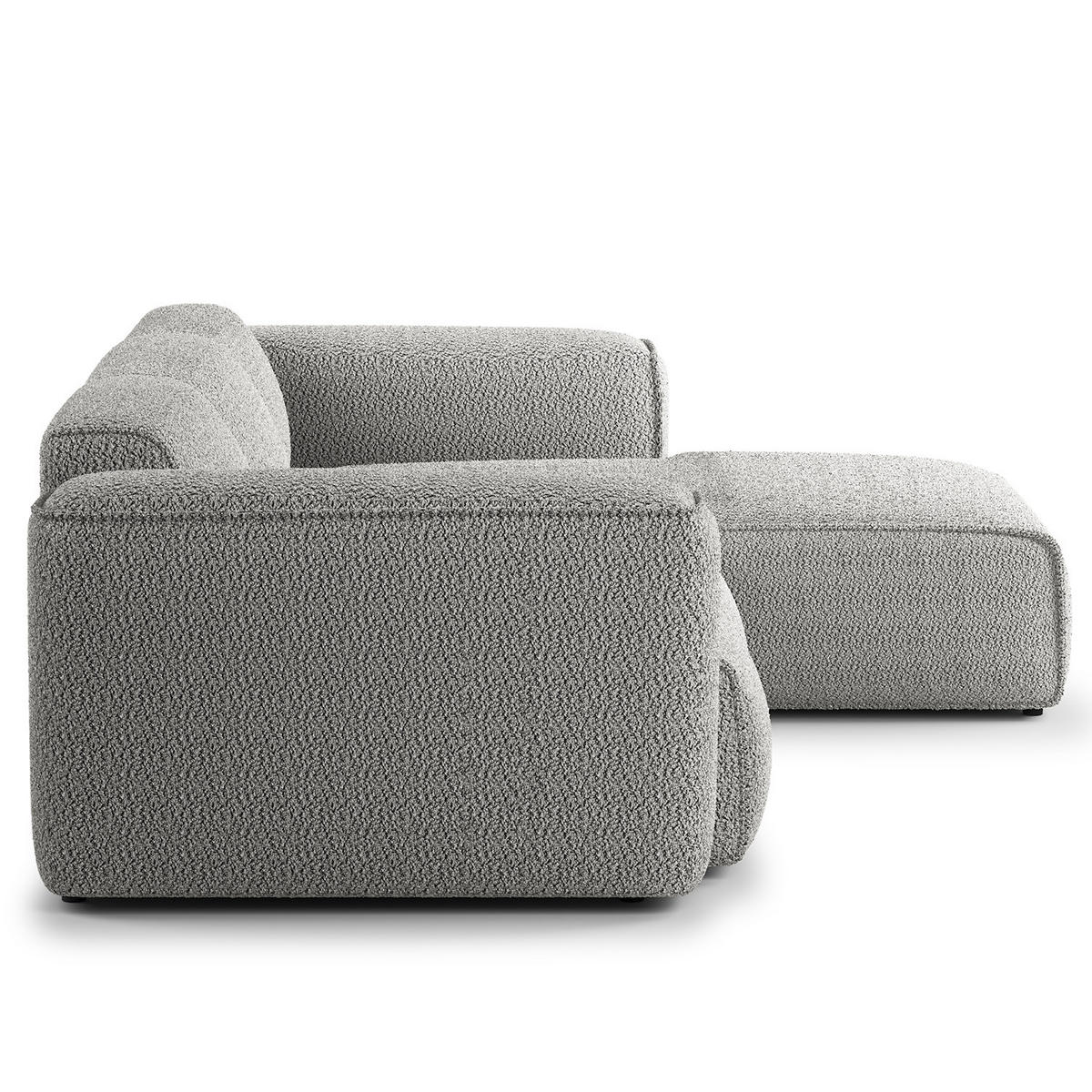 3-SITZER ECKSOFA mit Longchair - Schwarz/Grau, Kunststoff/Textil (251/173cm) - home24