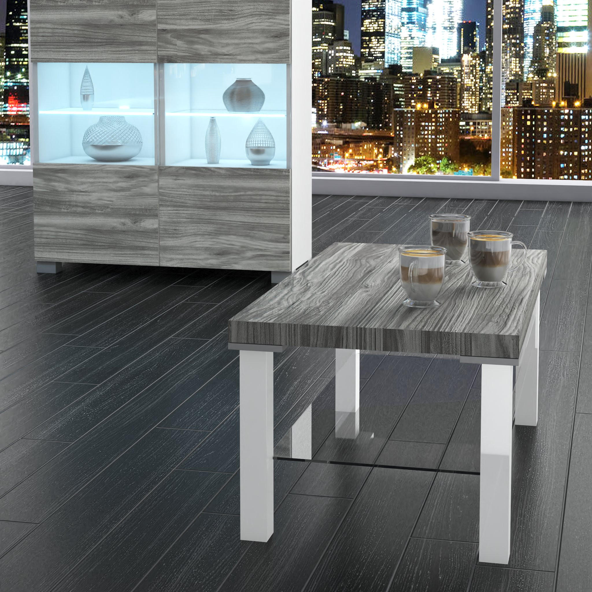 Thumbnail - B Belini Group Wohnzimmertisch, Weiß, Grau, Holz, 45x43.5x90 cm, Wohnzimmer, Sofas & Couches