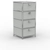 BÜRO-STANDCONTAINER, Metall, 40cm, 4 Schubladen, Lichtgrau - Chromfarben/Silberfarben, Metall (40/84.3/39.7cm) - Versee