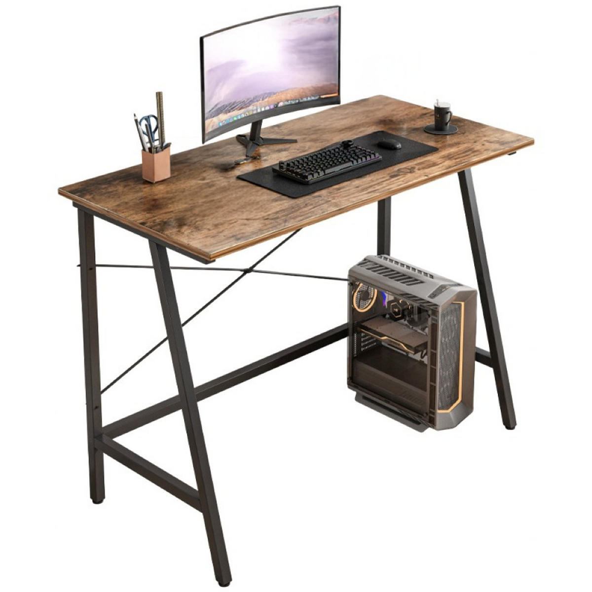 SCHREIBTISCH, braun, 100/50/75 cm - Braun, Holzwerkstoff (50/100/75cm)