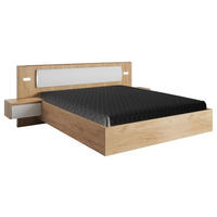BETT Xelo G wildeiche gold / weiß 256 cm / 208 cm / 92 cm - Braun, Holz/Holzwerkstoff (160/200cm) - Feldmann-Wohnen