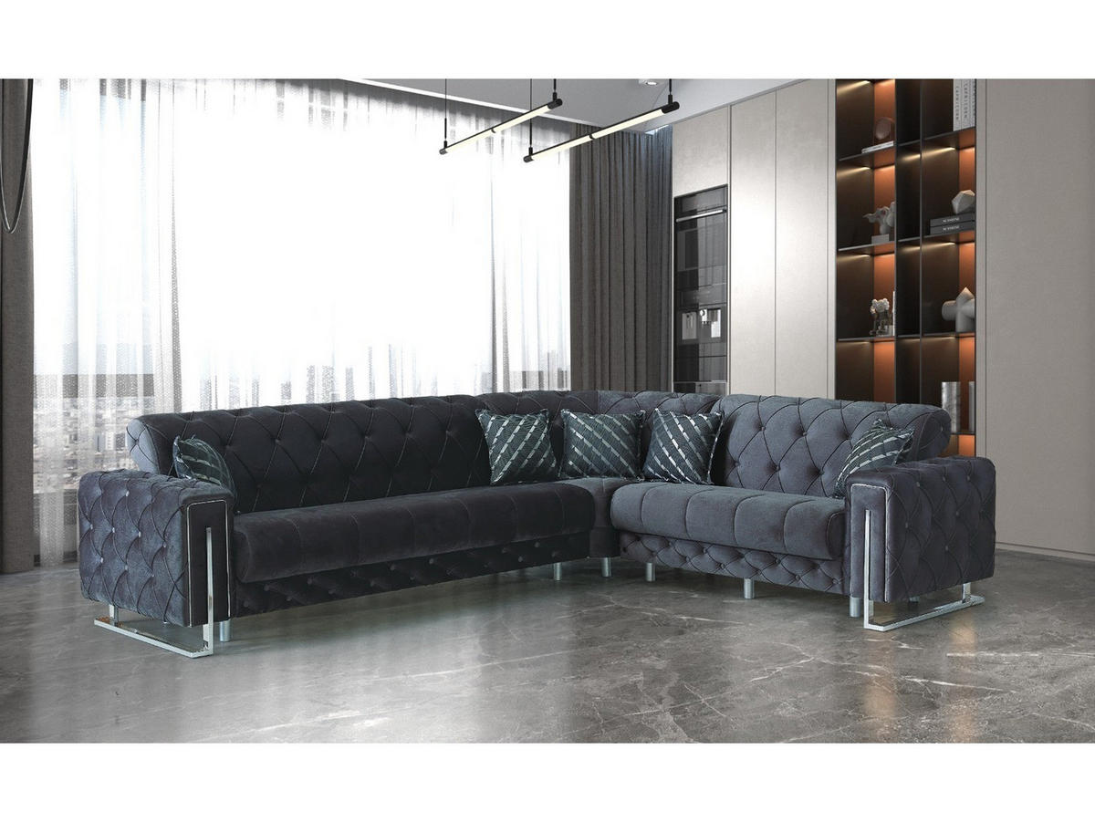 ECKSCHLAFSOFA Shimla Anthrazit - Langer Schenkel Links - Anthrazit, Holzwerkstoff/Kunststoff (310/245cm)