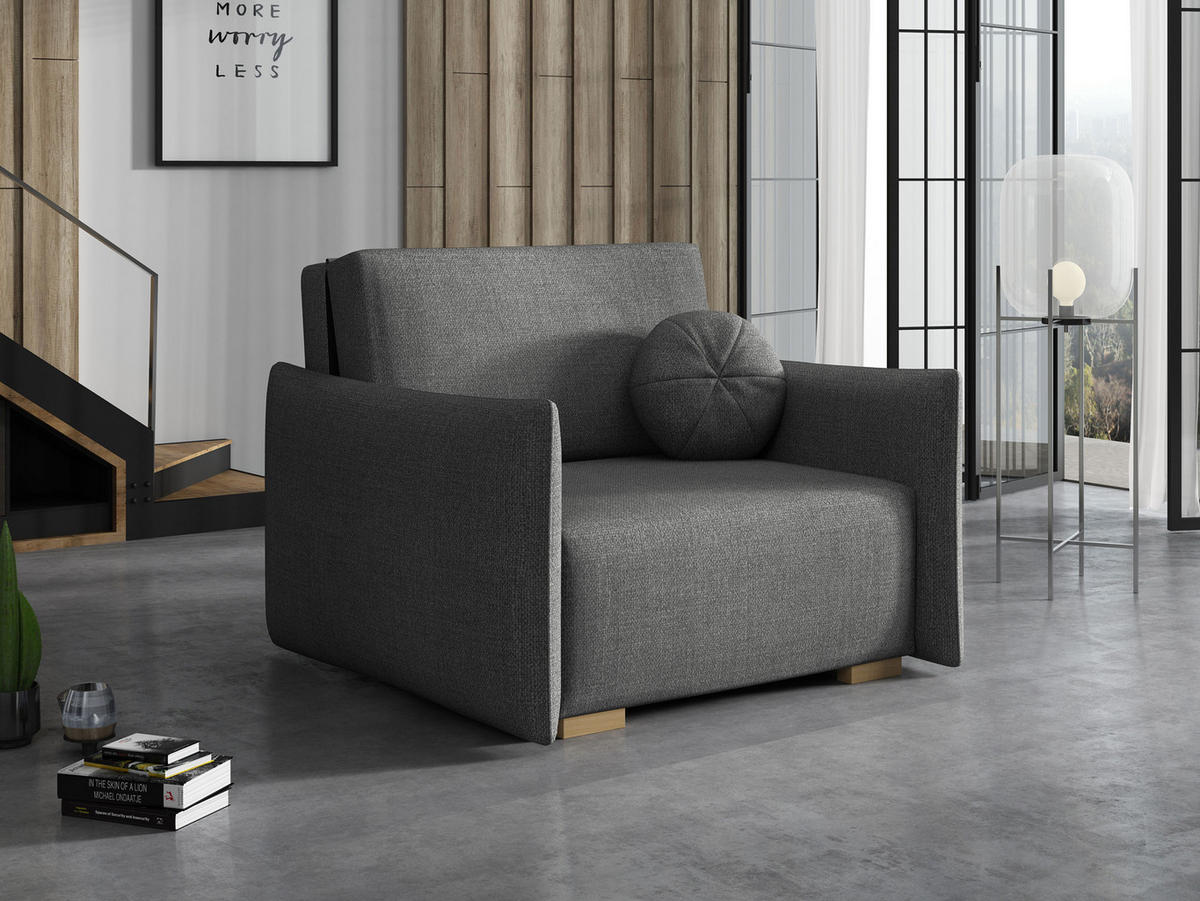 SCHLAFSOFA Viva Glov I - Naturfarben/Grau, Holz/Textil (104/85/98cm) - MIRJAN24