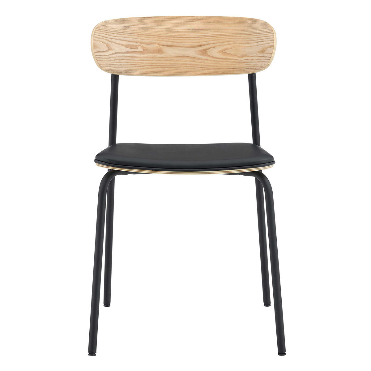 STÜHLE 2 Stk. Schwarz - Schwarz, Metall (52/78/46cm) - Oviala