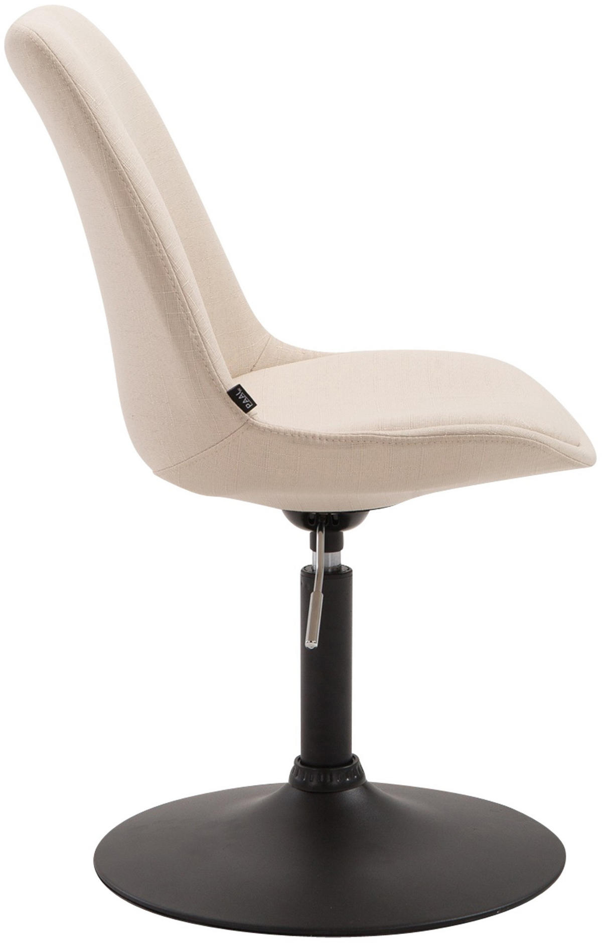 DREHSTUHL Stoff creme - Creme/Schwarz, Textil/Metall (48/76/57cm) - CLP