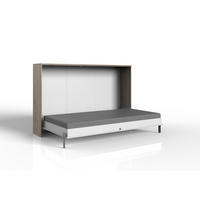 KLAPPBETT Juist in Eiche San Remo und Weiß 120x200cm - Weiß/Braun, Holzwerkstoff (120/105cm)