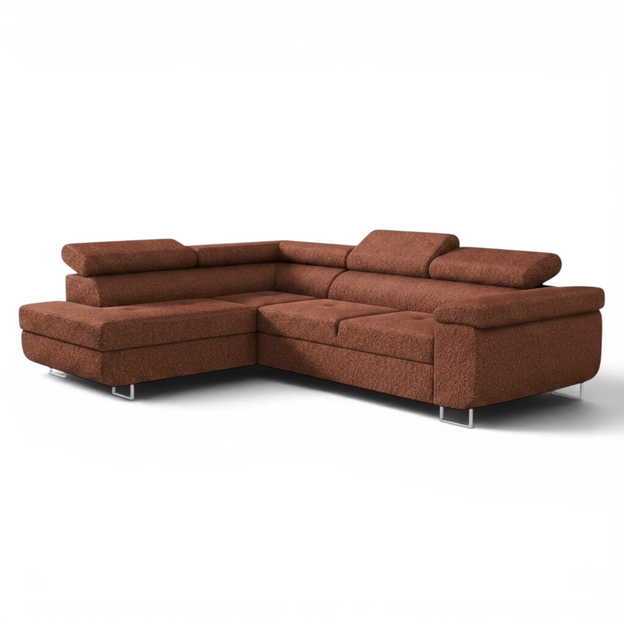 ECKSOFA Jade Mit Schlaffunktion - Braun, Holzwerkstoff/Textil (202/275cm) - Fun Möbel