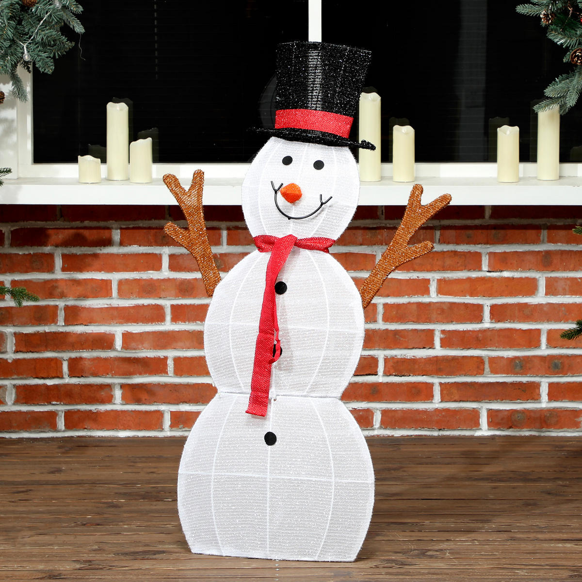 WEIHNACHTS-SCHNEEMANN Multicolor 64.0/30.0/91.5cm - Multicolor, Textil (30/91.5/64cm)