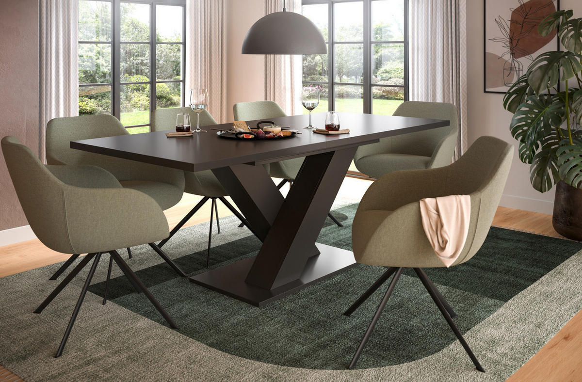 ESSTISCH grau 150 - 190 cm, Küchentisch ausziehbar - Grau, Holz/Holzwerkstoff (150/90/76cm) - Inn.Furn