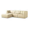 ECKSOFA Links Kunstleder Beige - Beige/Schwarz, Holzwerkstoff/Kunststoff (266/175cm) - Makamii