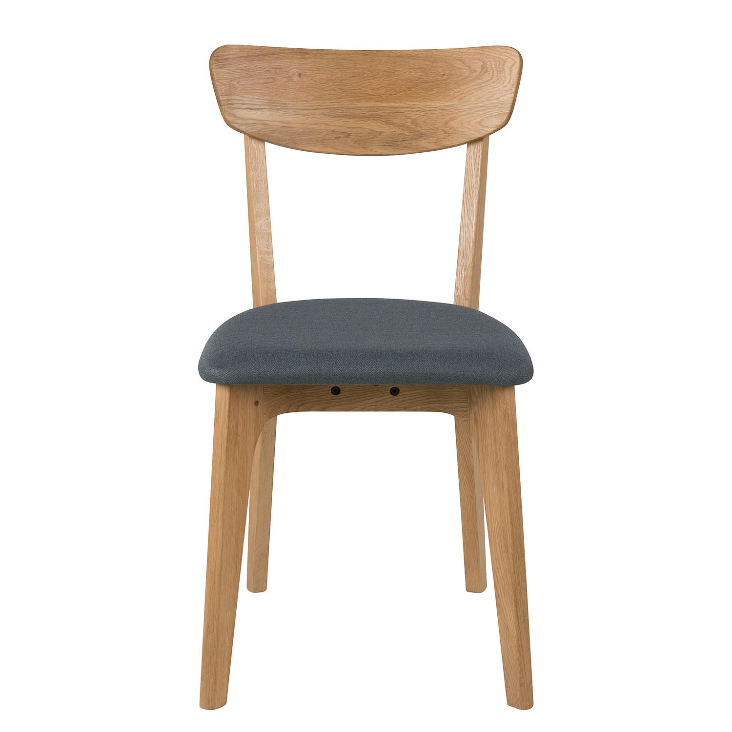 ESSZIMMERSTUHL - Webstoff / Eiche massiv, 2er-Set - Grau, Textil (45/84/49cm) - home24