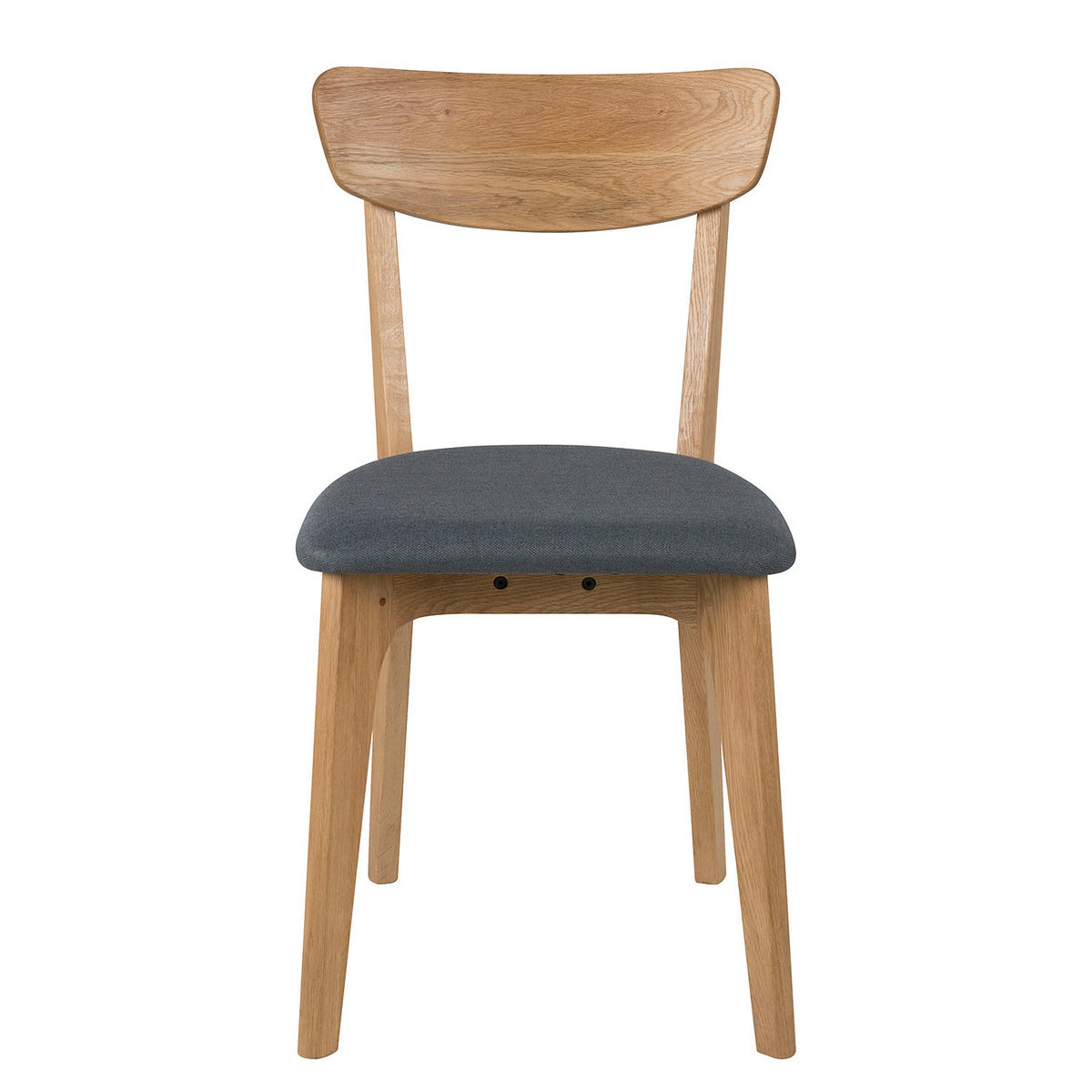 ESSZIMMERSTUHL - Webstoff / Eiche massiv, 2er-Set - Grau, Textil (45/84/49cm) - home24