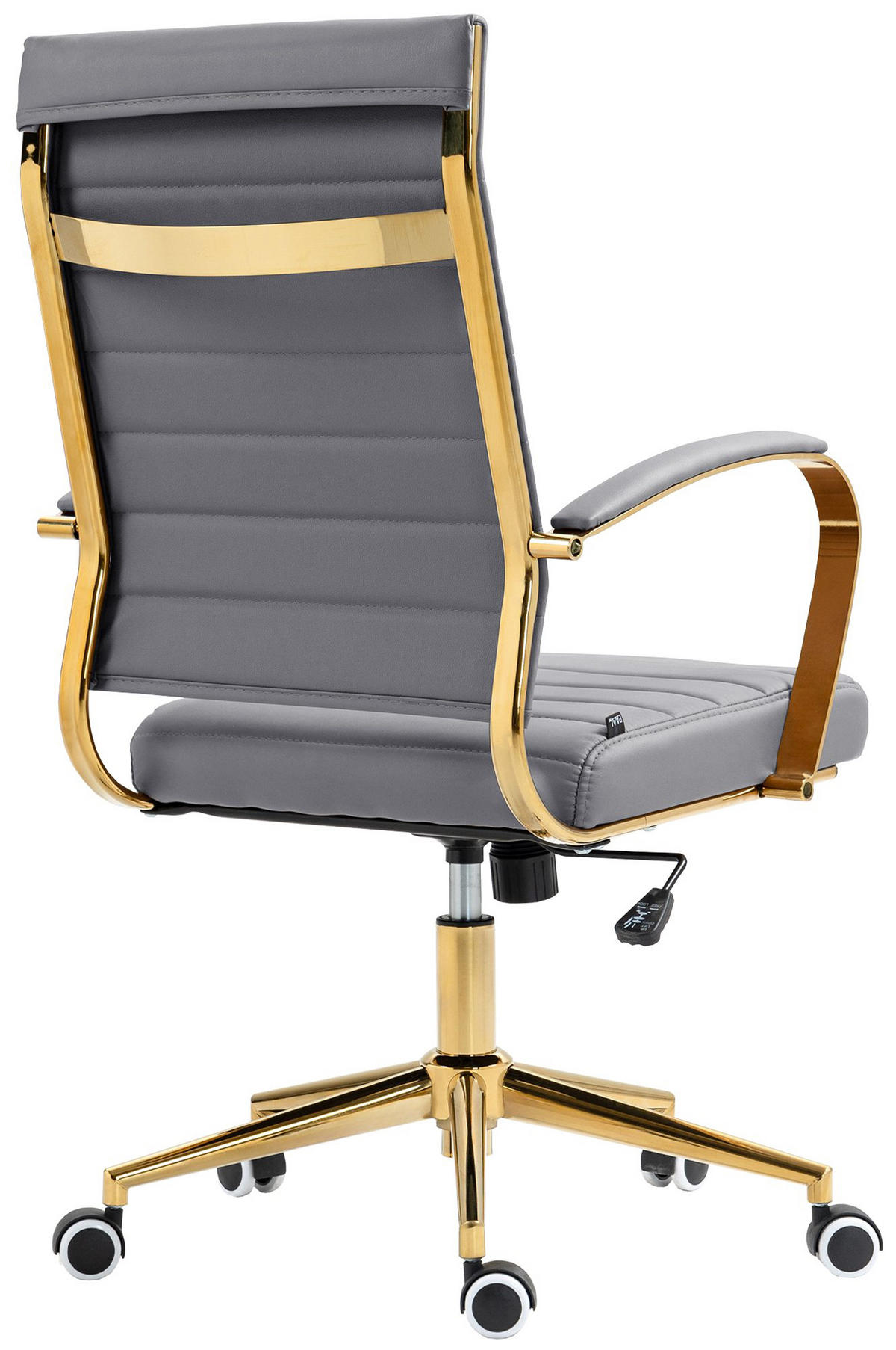 BÜROSTUHL Vantor Kunstleder grau - Goldfarben/Grau, Metall (57/109/59cm) - TPFLiving