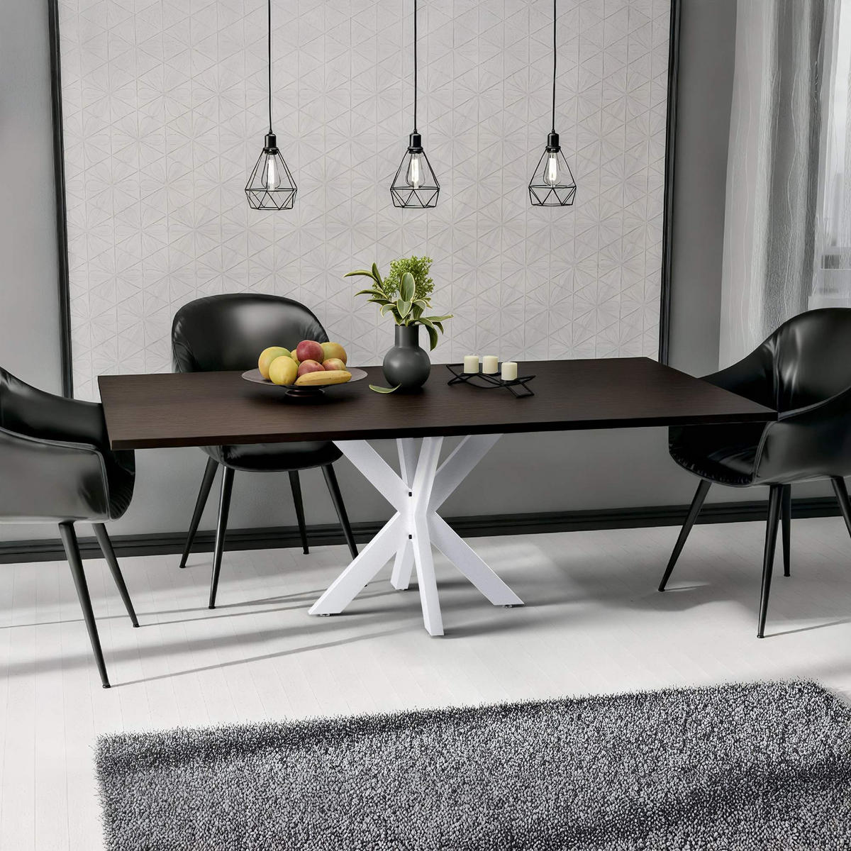 TISCHBEIN eckig 85/85/71 cm Metall weiß - Weiß, Metall (85/71/85cm) - CLP