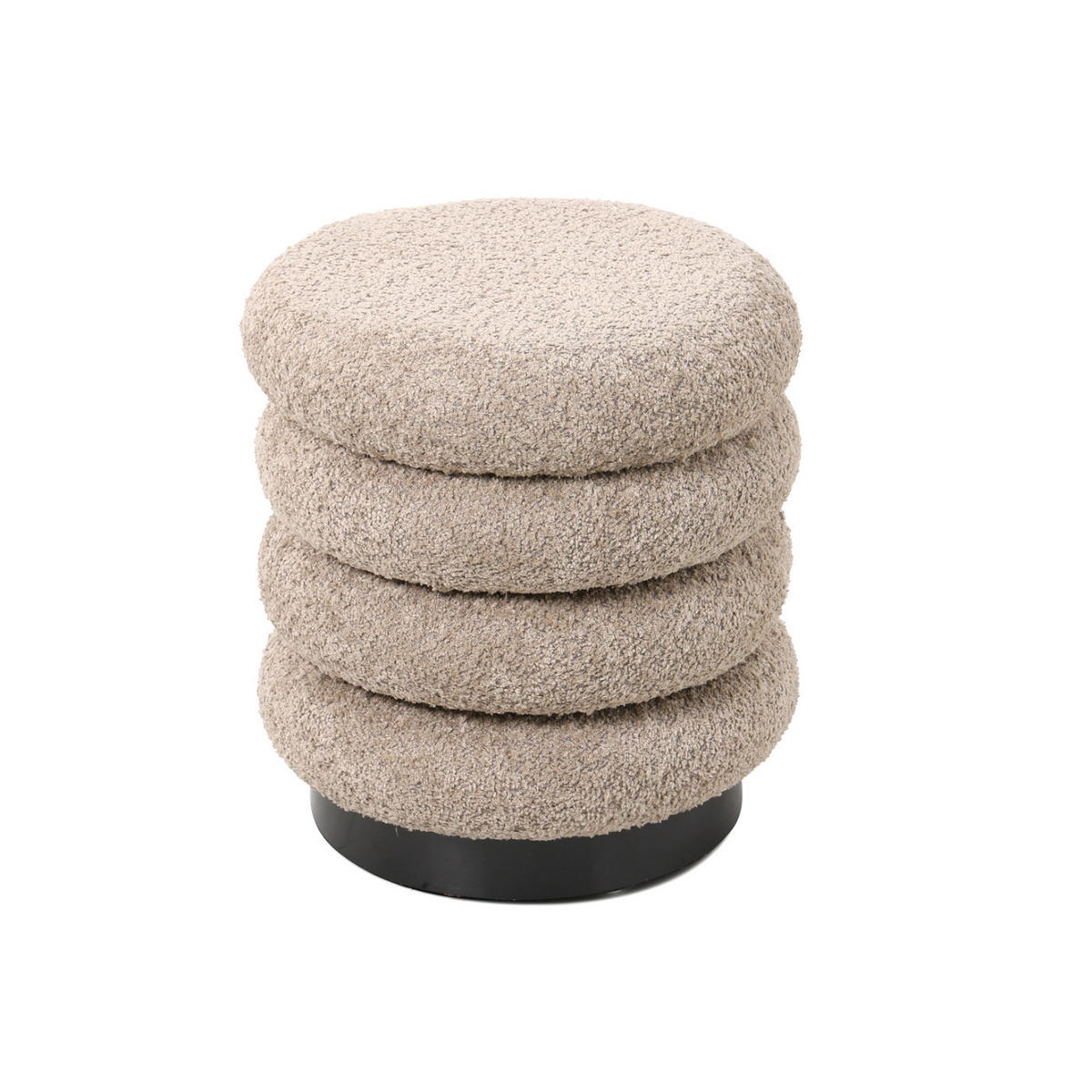 HOCKER aus Bouclé-Stoff, taupe - Taupe, Textil (38/40/38cm) - Giga Meubel
