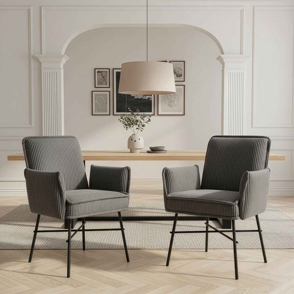 ARMLEHNSTUHL JÜRGEN Anthrazit - Anthrazit, Metall (63/84/63cm) - B&D Home