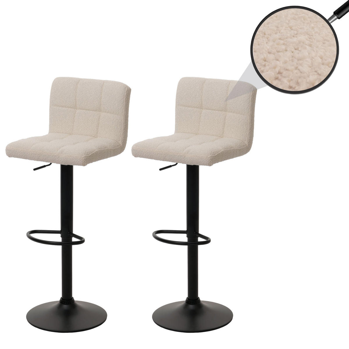 BARHOCKER Beige 2er-Set - Beige, Textil (38/107/41cm) - MCW