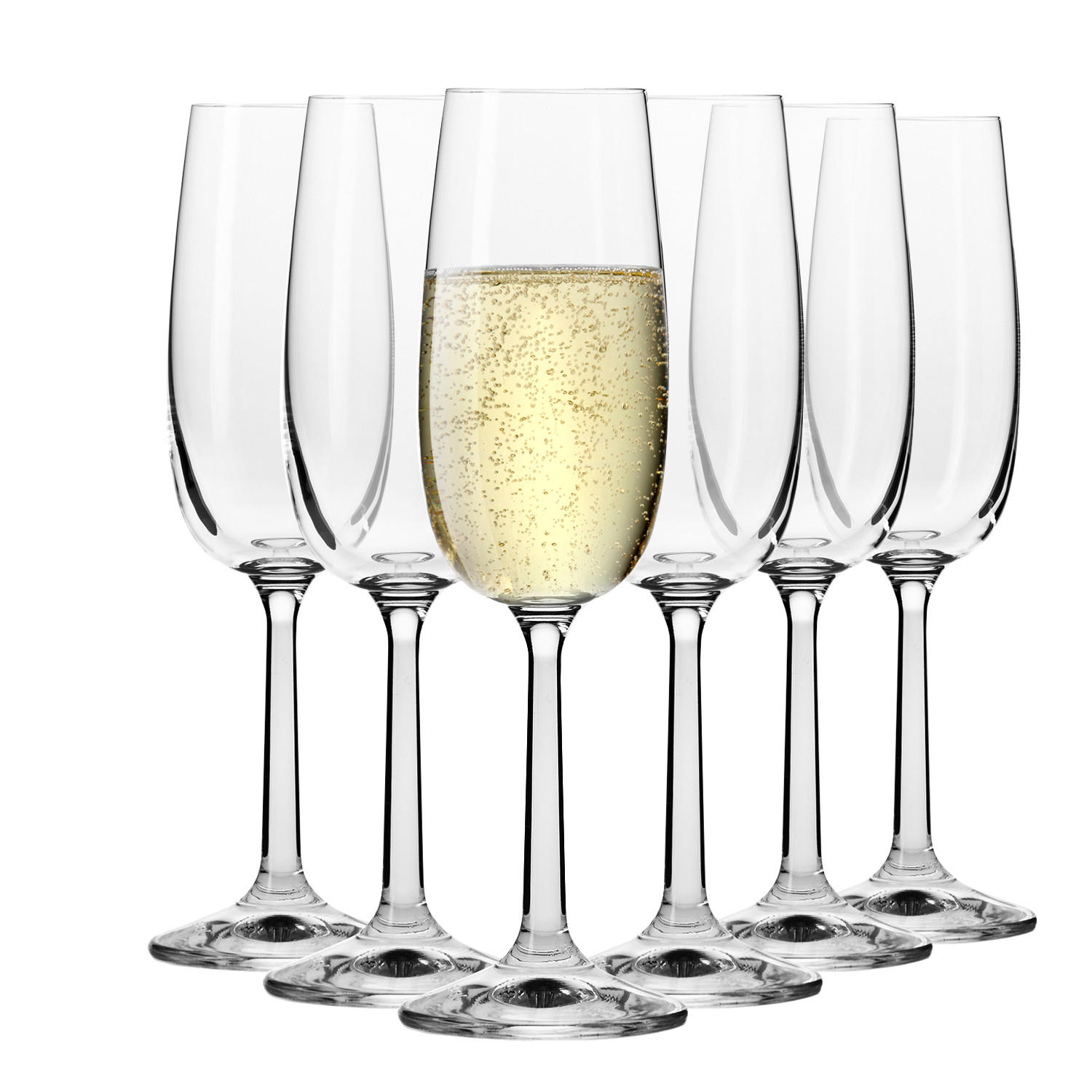 SEKTGLÄSER, 6er-Set, 175 ml - Transparent, Glas (0.17L) - Krosno Glass