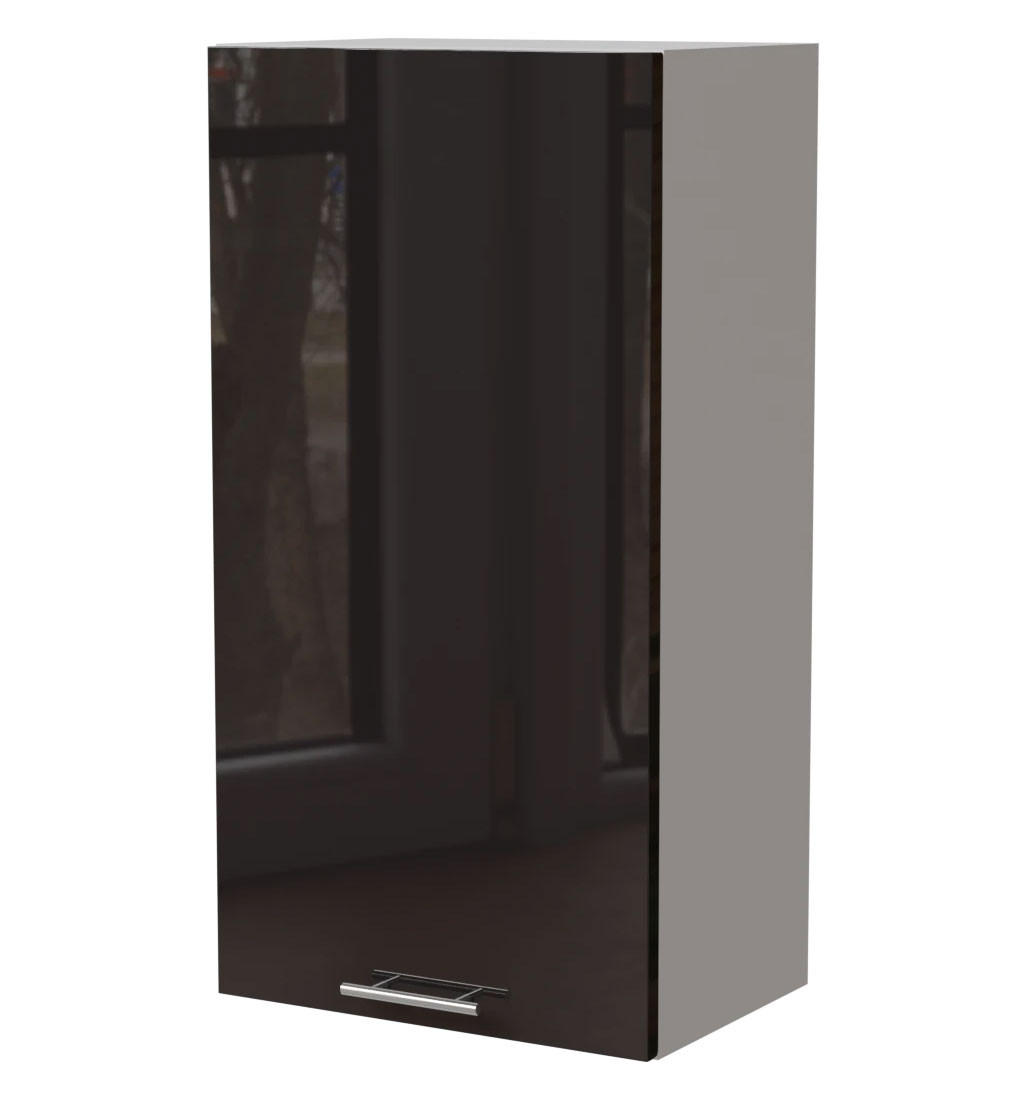 Feldmann-Wohnen Küchenhängeschrank Schwarz Hochglanz, Weiß 50x96x32.5 cm