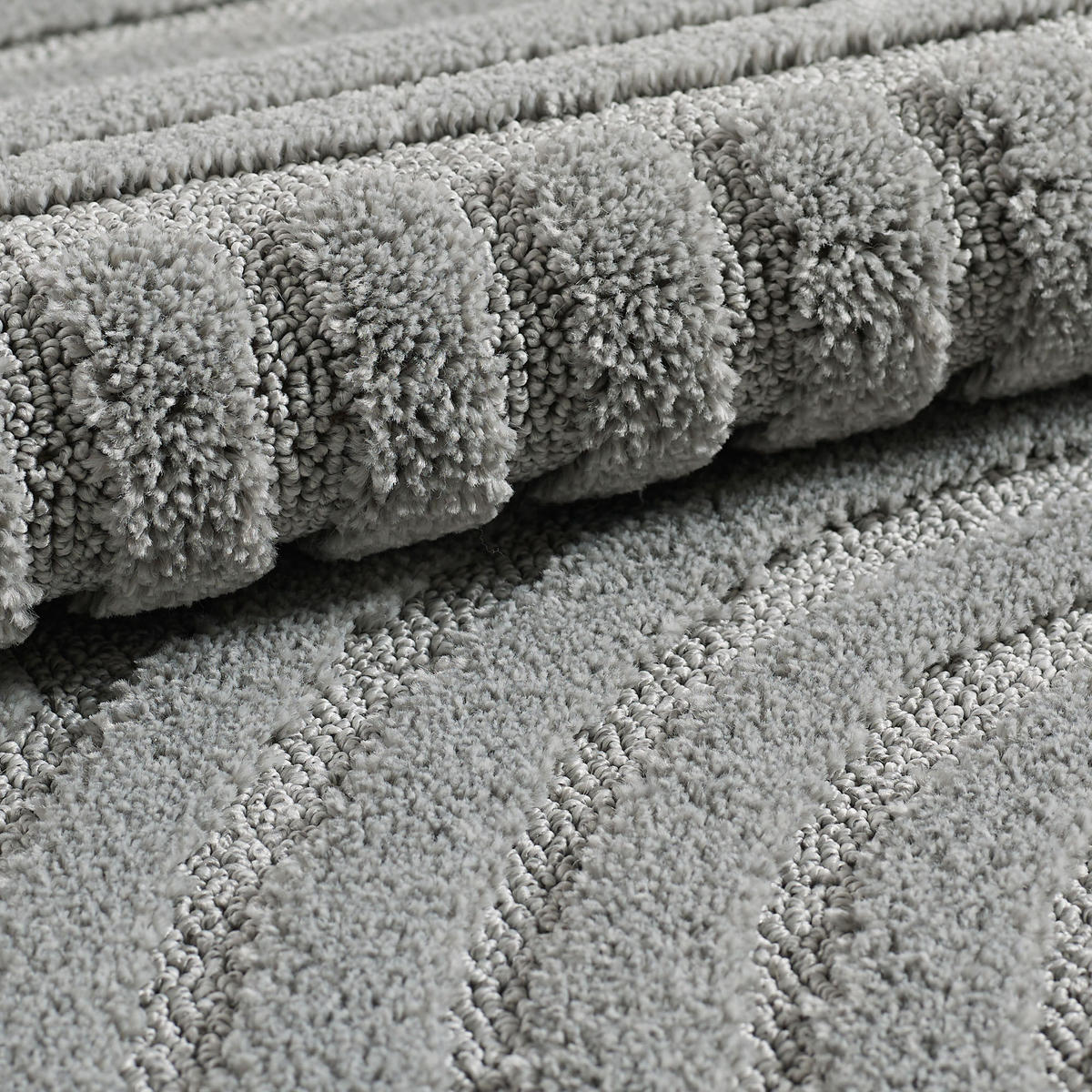 TEPPICH Hochflor Skandi-Boho Muster Polypropylen Wohnzimmer Silber Rund 160x160 - Silberfarben, Textil (160/160cm) - KADIMA DESIGN