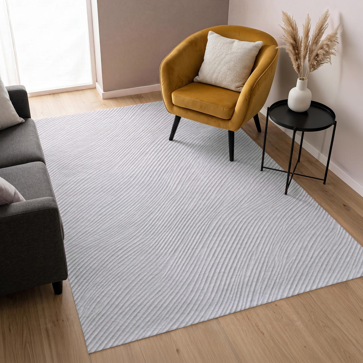 KOBERCE - Vlny - rebrovanie - biele - 140x200 cm - biela, textil/plast (140/0.4cm) - OnlyWow
