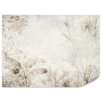 FOTOTAPETE für Wohnzimmer Tropisch Vintage Palmenblätter Beton 500x350 - Beige/Creme, Papier (500/350cm) - Muralo