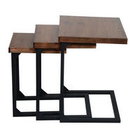 SATZTISCH Rørvig im 3er Set - Eichefarben, Holz (47/40/57cm) - [en.casa]