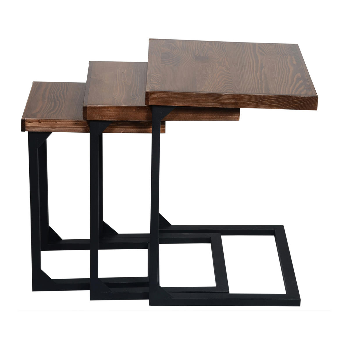 SATZTISCH Rørvig im 3er Set - Eichefarben, Holz (47/40/57cm) - [en.casa]