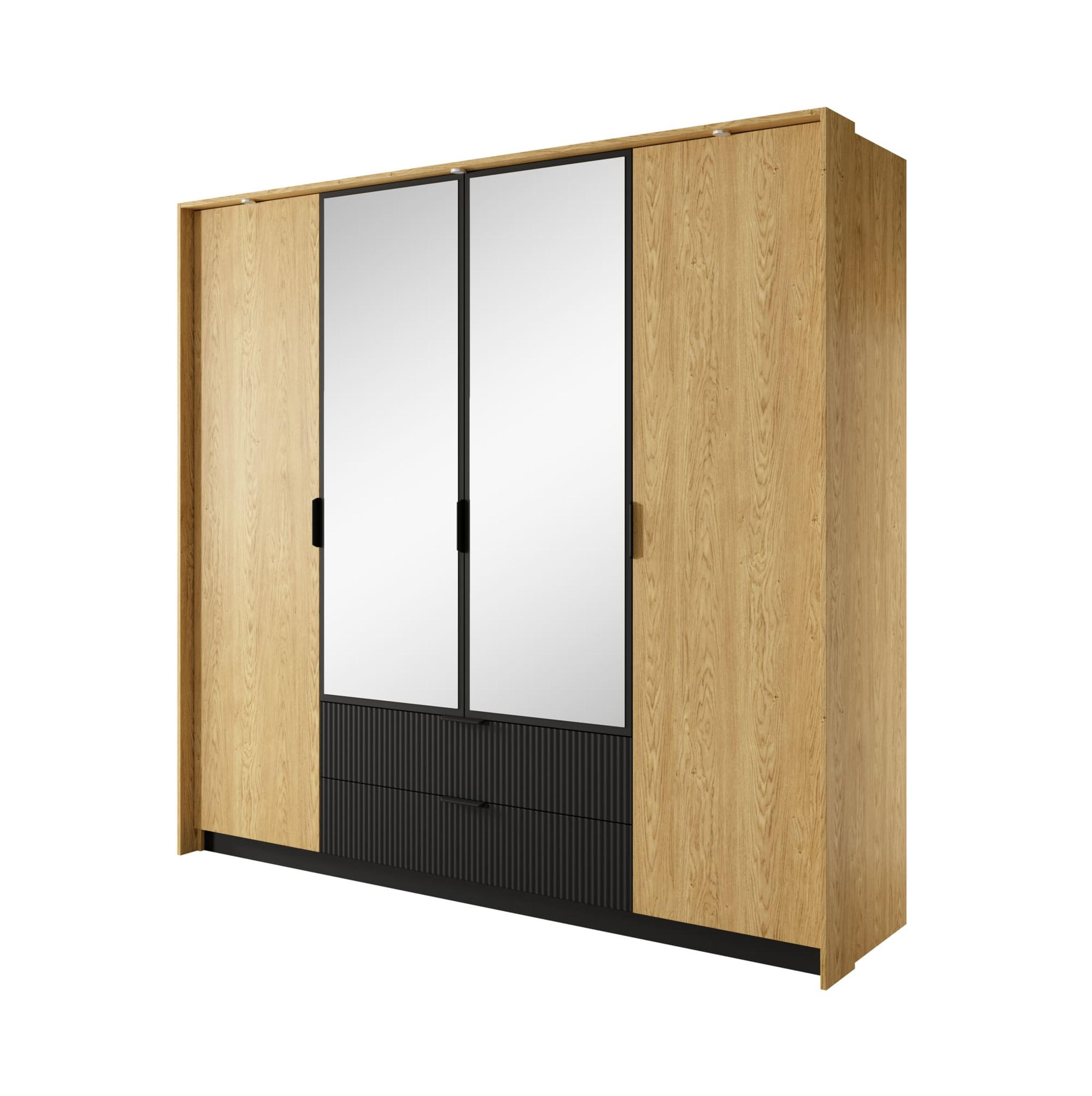 DREHTÜRENSCHRANK - Kleiderschrank BASTAD A 220 - Braun, Holzwerkstoff (224/210/59cm) - Möblo
