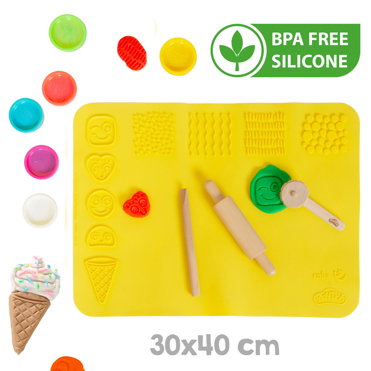 MATSCHKÜCHE roba x Play-Doh - Grau, Holz (65/35cm) - Roba