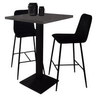 TRESENTISCH Elene 70x70x106 schwarz matt/graphit - Graphitfarben, Metall (70/70/106cm) - 58aufmkessel