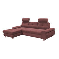 ECKSOFA mit Schlaffunktion und Bettkasten, Brego-Stoff - Chromfarben/Rosa, Textil/Metall (274/177cm) - ed exciting design
