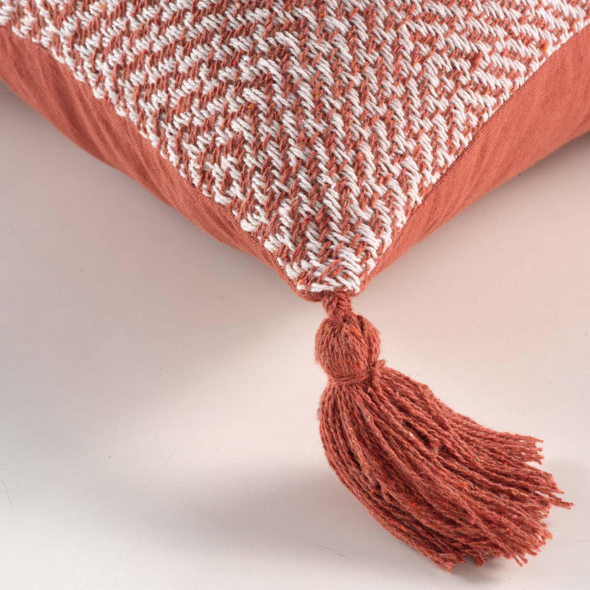 ZIERKISSEN Louisette 40/40 cm - Terracotta, Naturmaterialien (40/40cm) - Douceur d´intérieur